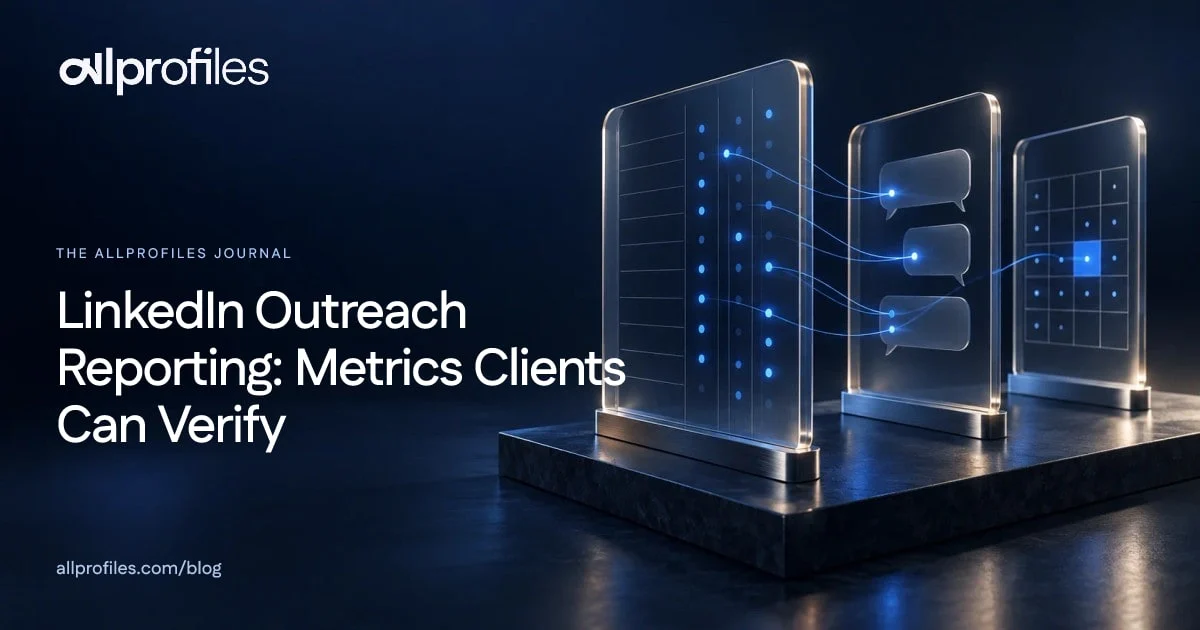 LinkedIn Outreach Reporting: Metrics Clients Can Verify — AllProfiles